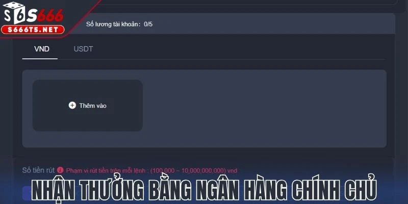 Nhận thưởng an toàn bằng ngân hàng chính chủ